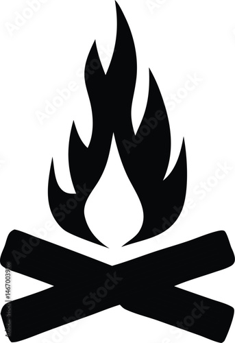 Camp Fire Line Icon