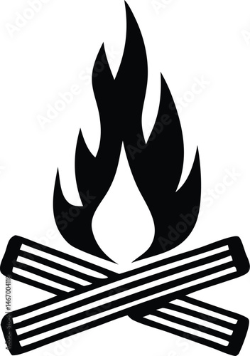 Camp Fire Line Icon