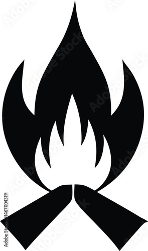 Camp Fire Line Icon