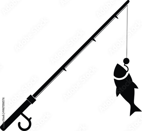 Fishing rod vector icon