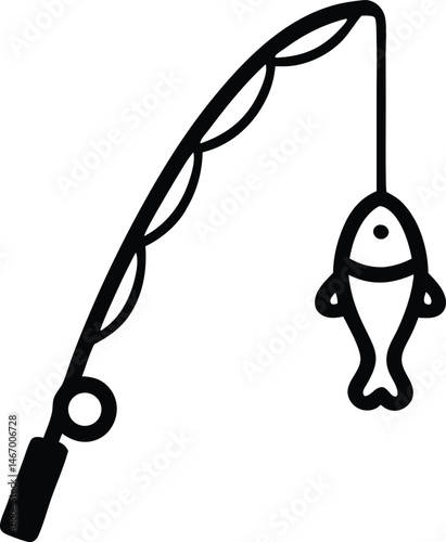 Fishing rod vector icon