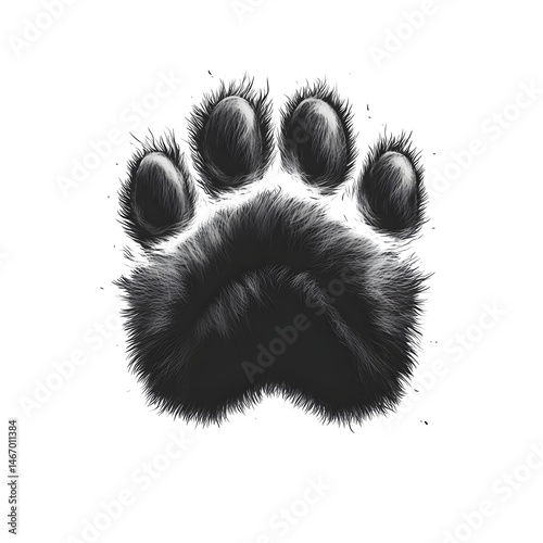 Paw print. Bear. Vector --v 6.1 --s 750 --raw