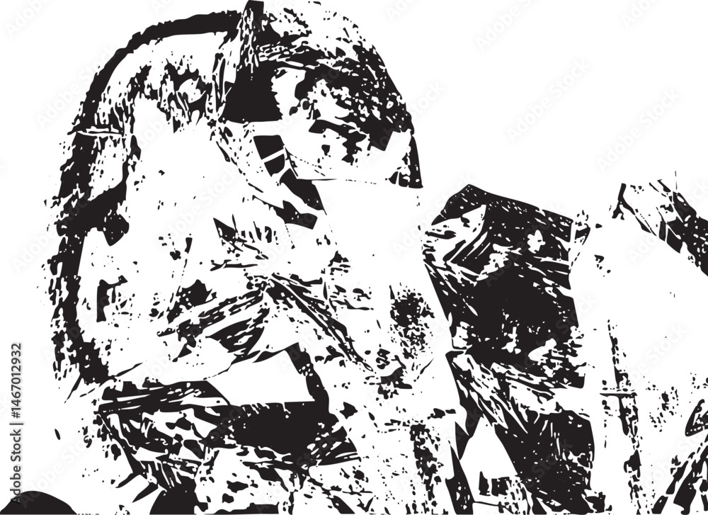A solitary figure stands amidst fragmented geometric shapes evoking a sense of isolation. A solitary figure stands amidst fragmented geometric shapes evoking a sense of isolation.