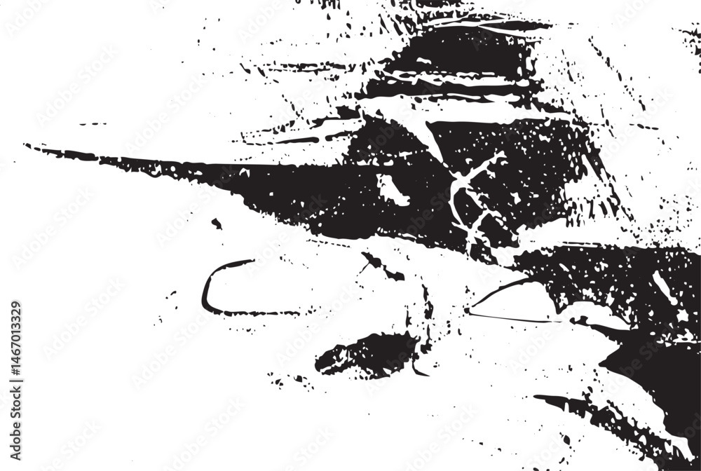 Fototapeta premium A textured black and white abstract brushstroke forms a dynamic flowing shape.