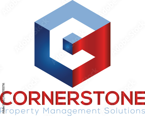 illustration vector graphic logo designs. cornerstone properties, brick building, foundation, point of view