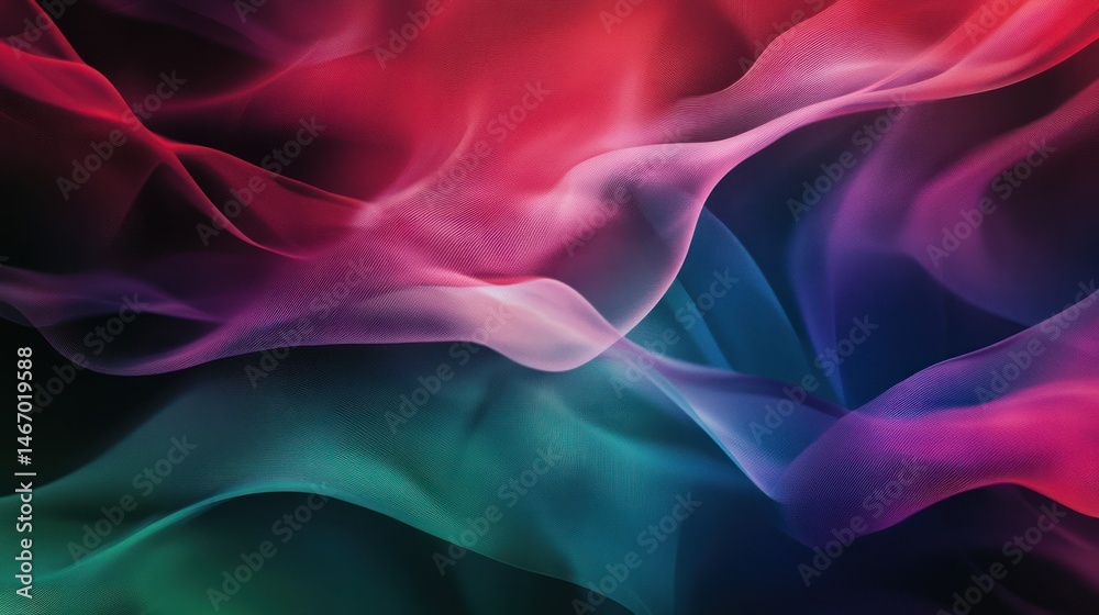 Fototapeta premium Abstract Colorful Fabric Waves: A Symphony of Hues