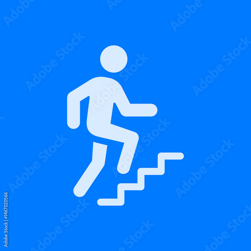 Walking Up Stairs Icon
