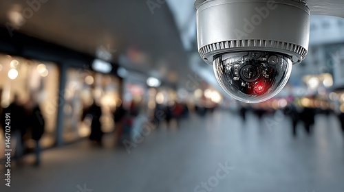 Surveillance Dome Camera in a Shopping Mall