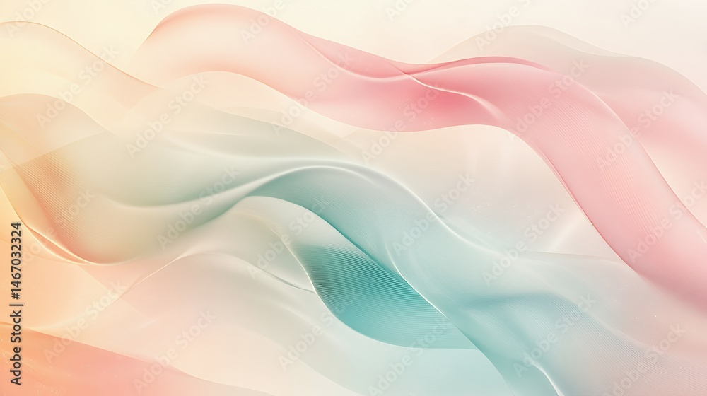 Obraz premium Pastel Waves Abstract Art Design Background