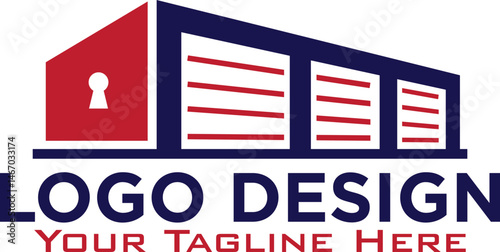 Garage door icon logo car house business vector isolated
