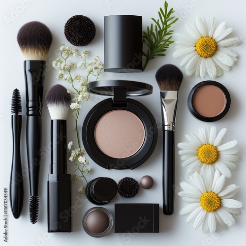 A collection of makeup brushes