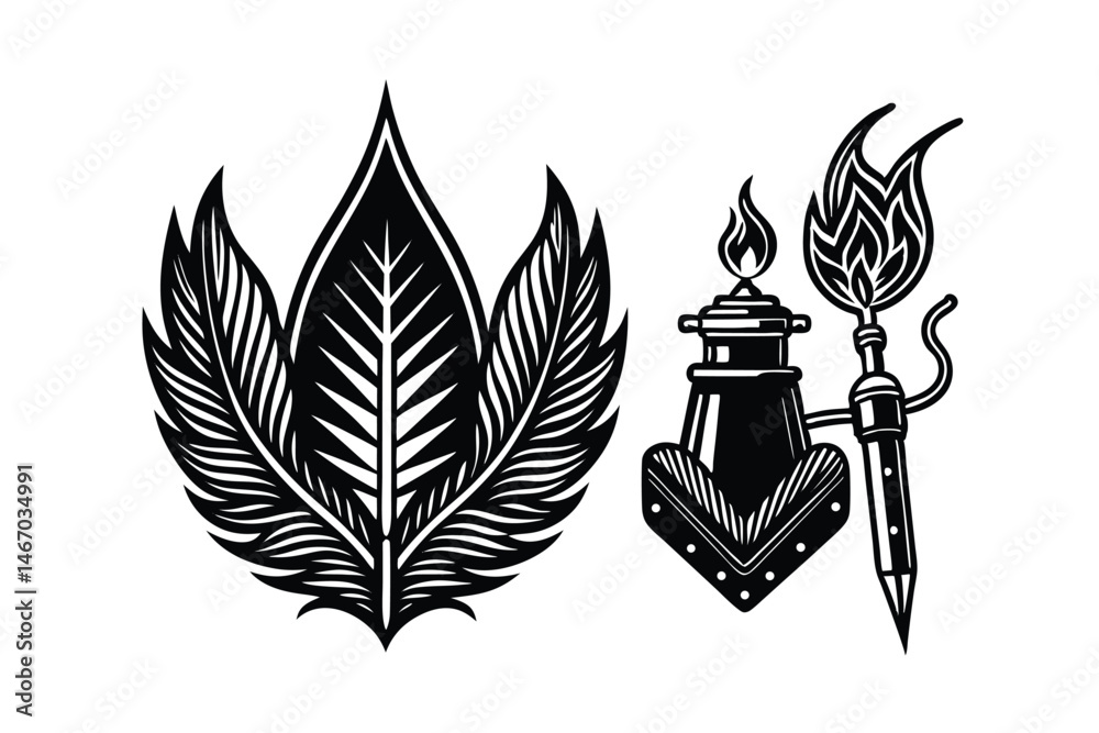 Naklejka premium vector illustration of a feather