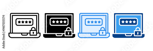 Secure Login Icon Set Multiple Style Collection