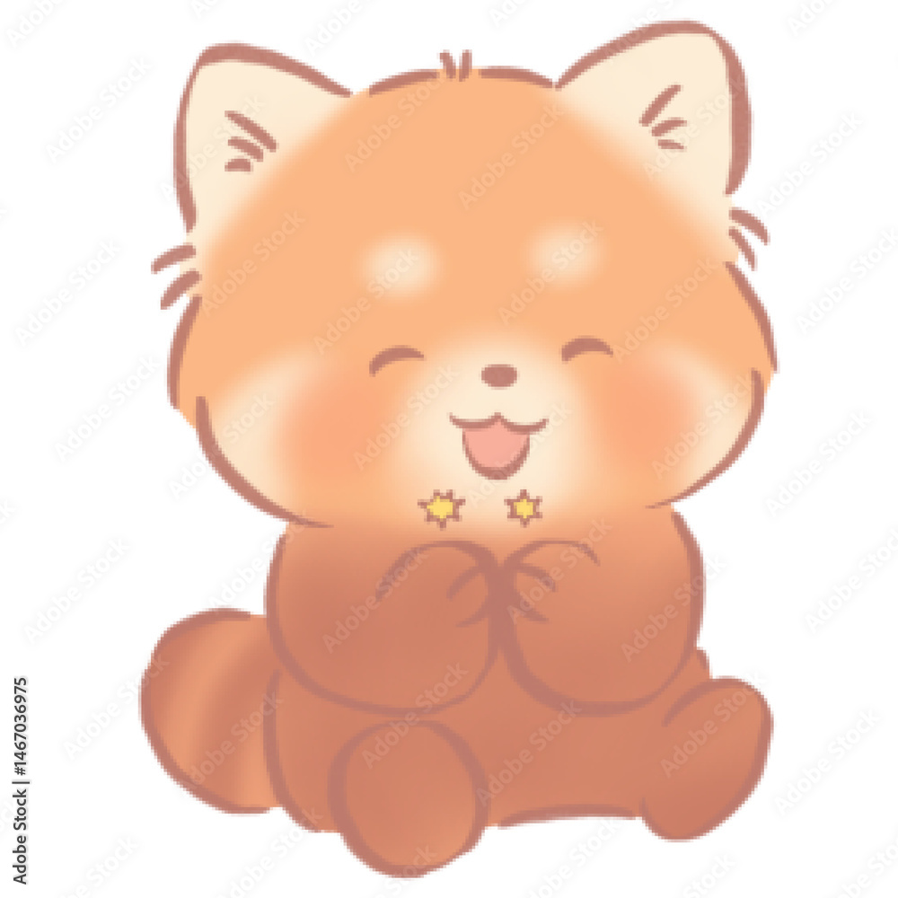 Naklejka premium Clapping Red Panda