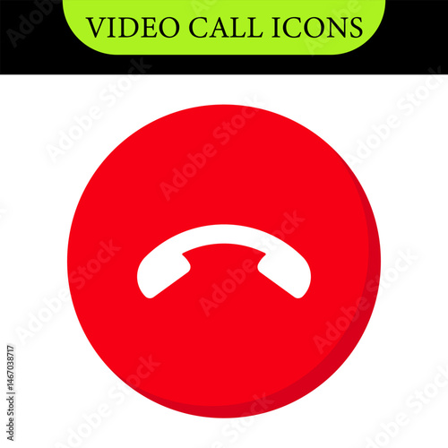 Set of Video call icon. Video conference. Video call chat screen vector buttons template for on-line video chat app, internet talk. User interface symbols for web conference or business webinar