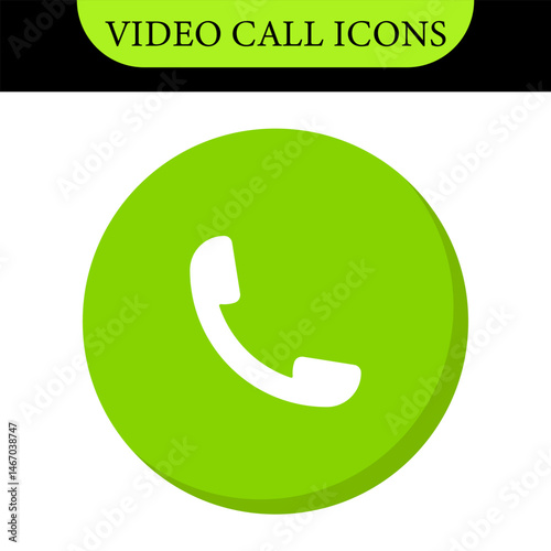 Set of Video call icon. Video conference. Video call chat screen vector buttons template for on-line video chat app, internet talk. User interface symbols for web conference or business webinar