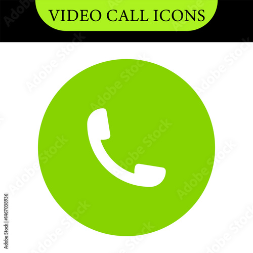 Set of Video call icon. Video conference. Video call chat screen vector buttons template for on-line video chat app, internet talk. User interface symbols for web conference or business webinar