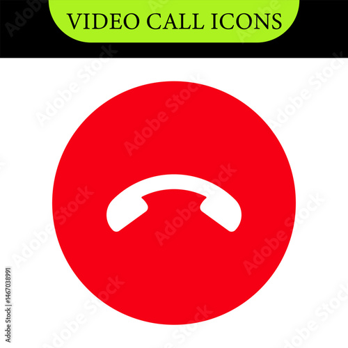 Set of Video call icon. Video conference. Video call chat screen vector buttons template for on-line video chat app, internet talk. User interface symbols for web conference or business webinar