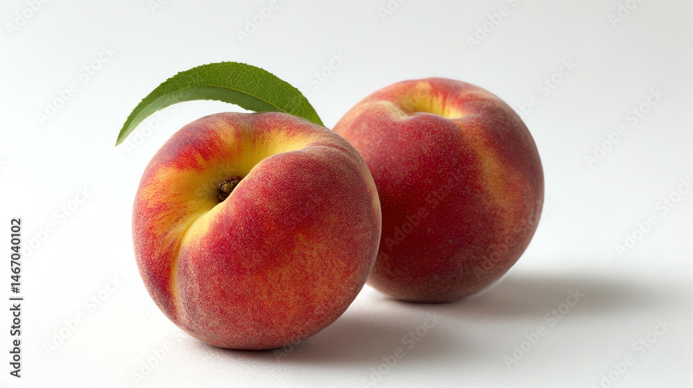 A pair of ripe peaches with fuzzy skin and soft blush, perfect for food photography or as a symbol of natural, fresh fruit. Ideal for your design projects. A pair of ripe peaches with fuzzy skin and soft blush, perfect for food photography or as a symbol of natural, fresh fruit. Ideal for your design projects.