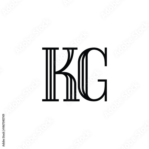 KG monogram logo design letter text name symbol monochrome logotype alphabet character simple logo