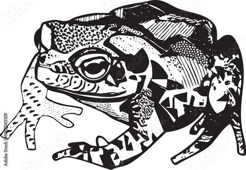 A frog wears stylish eyeglasses and a hat.