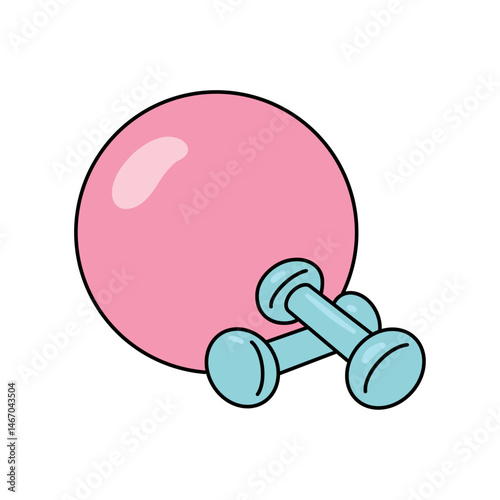 Dumbbell and Yoga Ball Icon