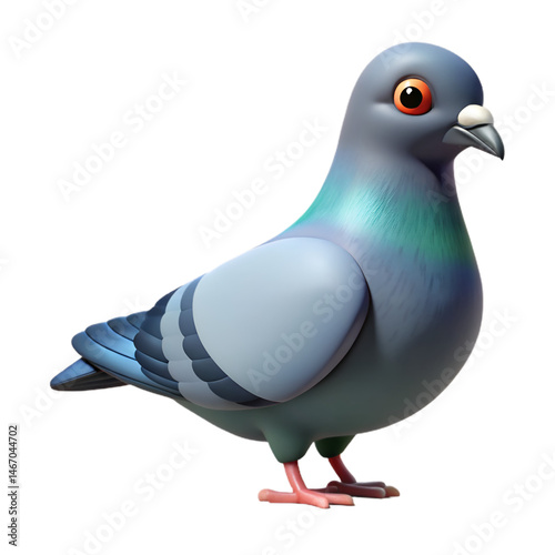 Charming 3D Render of a Cartoon Pigeon