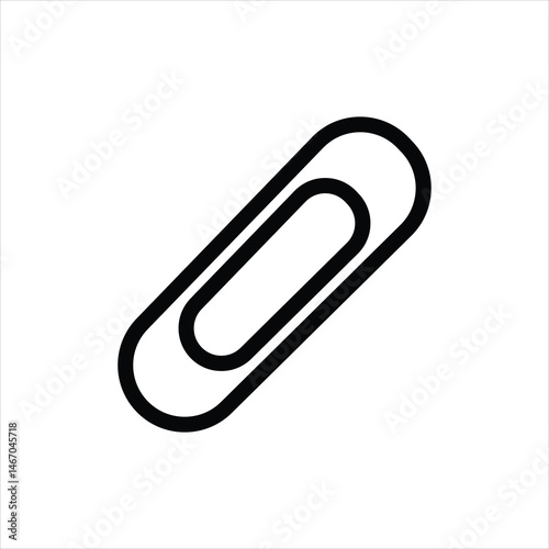 paper clip line icon vector on white background.