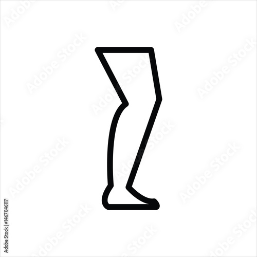 leg line icon vector on white background.