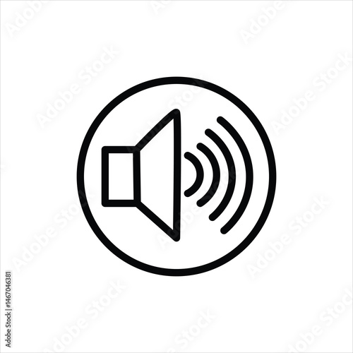 speaker line icon vector on white background.