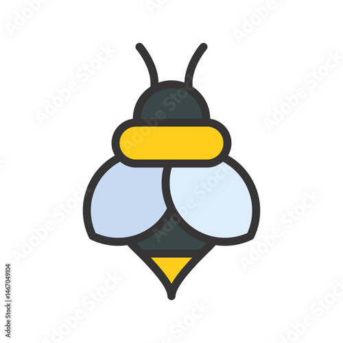 Bee icon vector image. Suitable for mobile apps, web apps and print media.