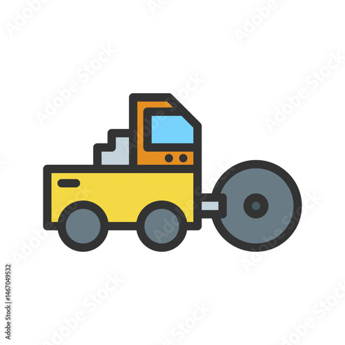 Bulldozer icon vector image. Suitable for mobile apps, web apps and print media.