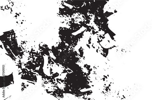 Abstract black and white of fragmented shapes.