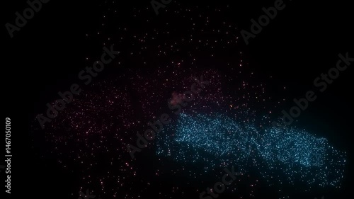 Animation of Pride Month over fireworks background