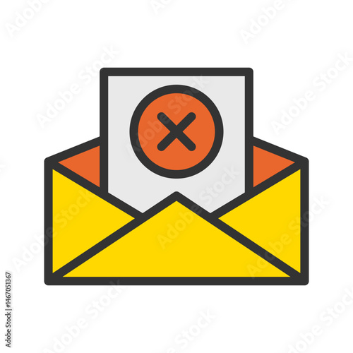 Delete Envelop icon vector image. Suitable for mobile apps, web apps and print media.