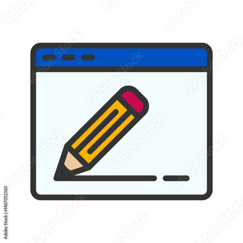 Edit Webpage icon vector image. Suitable for mobile apps, web apps and print media.