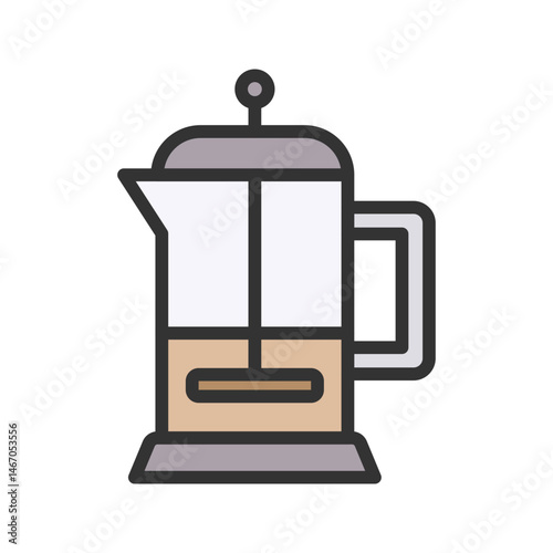 French Press icon vector image. Suitable for mobile apps, web apps and print media.
