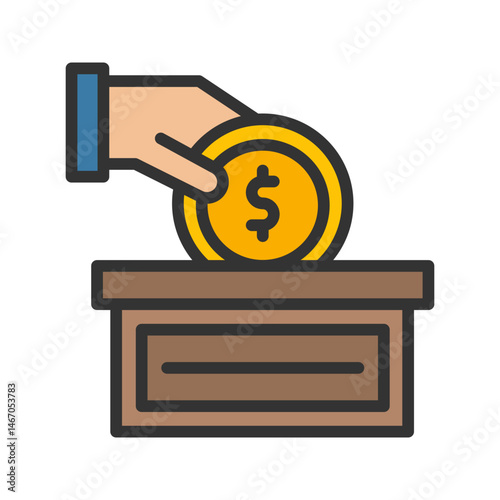 Give Donation icon vector image. Suitable for mobile apps, web apps and print media.