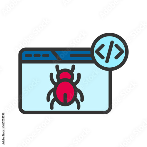 Insecure Code icon vector image. Suitable for mobile apps, web apps and print media.