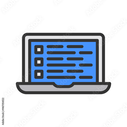Laptop icon vector image. Suitable for mobile apps, web apps and print media.