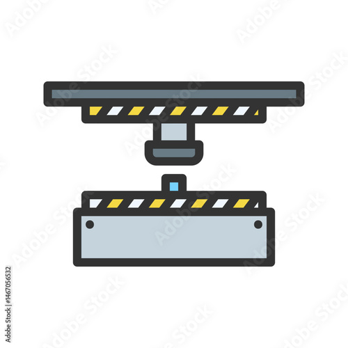 Machine Press icon vector image. Suitable for mobile apps, web apps and print media.
