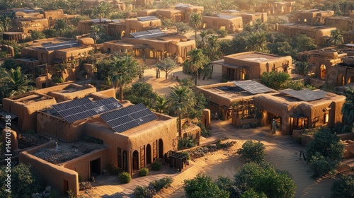 Desert village with sustainable architecture