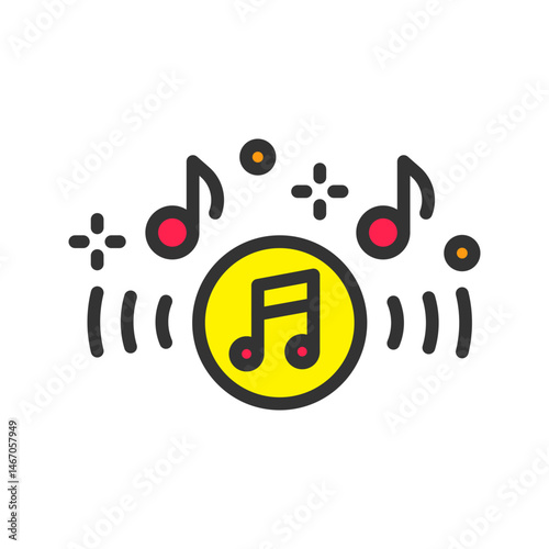 Music icon vector image. Suitable for mobile apps, web apps and print media.
