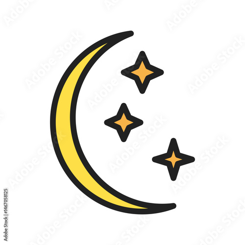New Moon icon vector image. Suitable for mobile apps, web apps and print media.