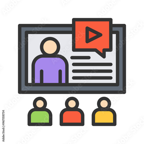 Online Education icon vector image. Suitable for mobile apps, web apps and print media.