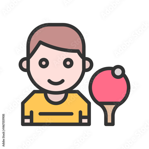 Playing Table Tennis icon vector image. Suitable for mobile apps, web apps and print media.