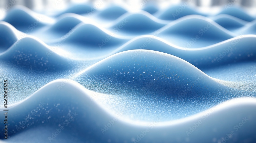 Obraz premium Frozen snow waves, winter landscape, close-up, soft light