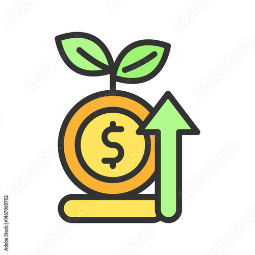 Profit icon vector image. Suitable for mobile apps, web apps and print media.