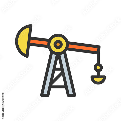 Pumpjack icon vector image. Suitable for mobile apps, web apps and print media.