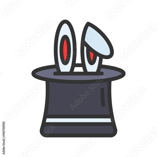 Rabbit in Hat icon vector image. Suitable for mobile apps, web apps and print media.